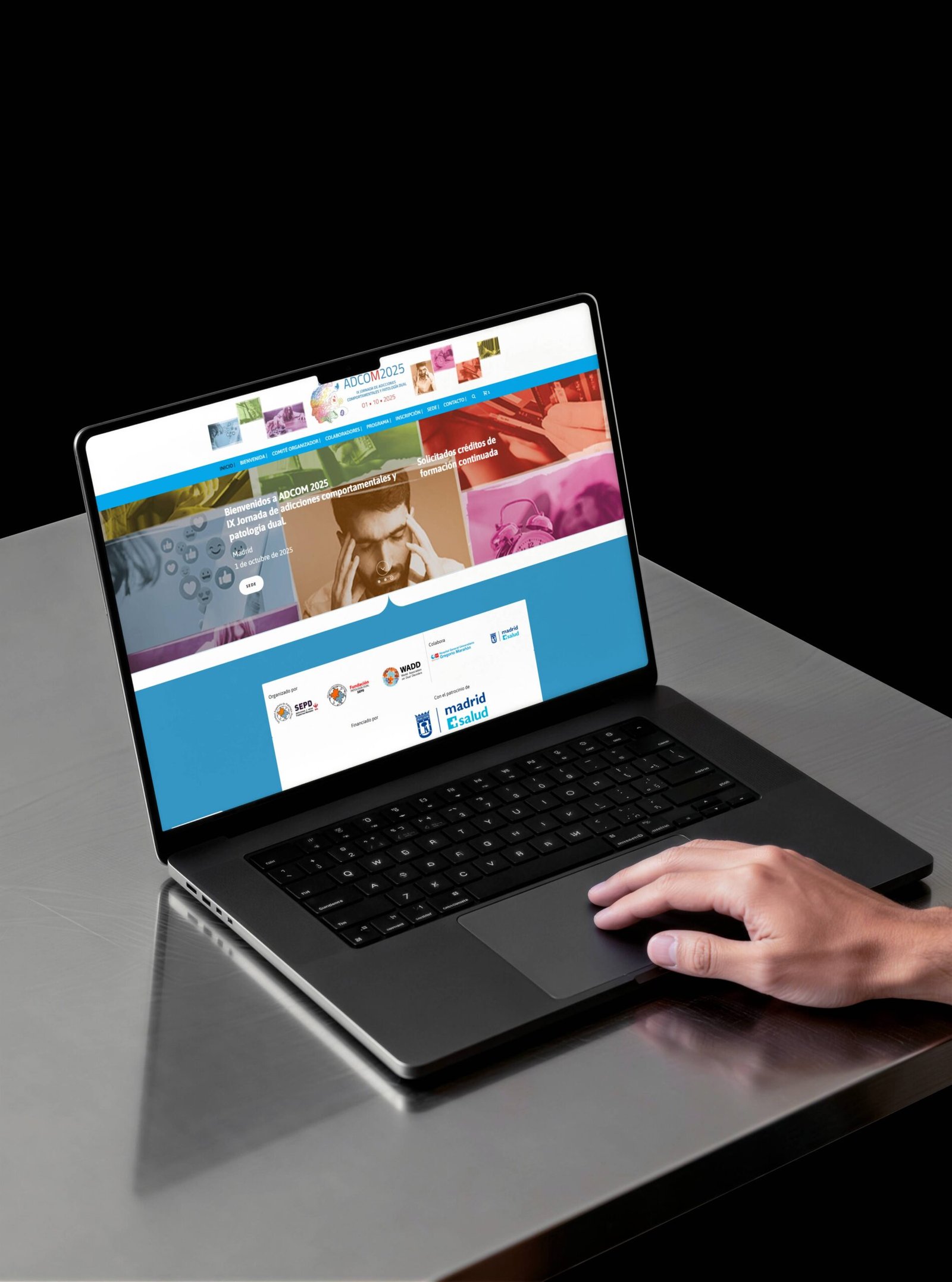 Mockup plataforma venta entradas Adcom 2025 Hospital Gregorio Marañón FineWebs
