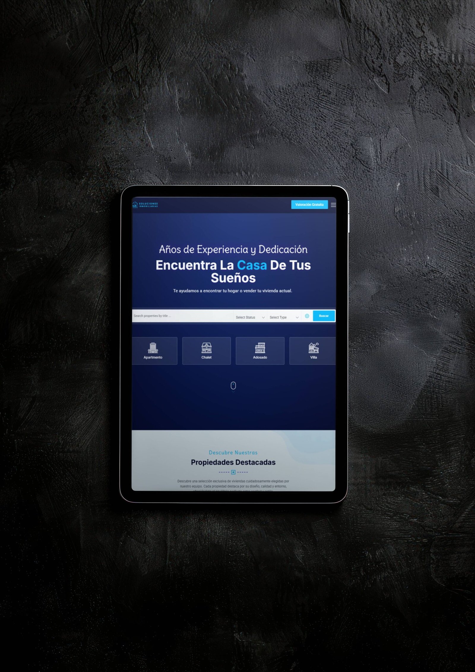 Mockup web corporativa IMC Inmobiliaria desarrollada por FineWebs Madrid