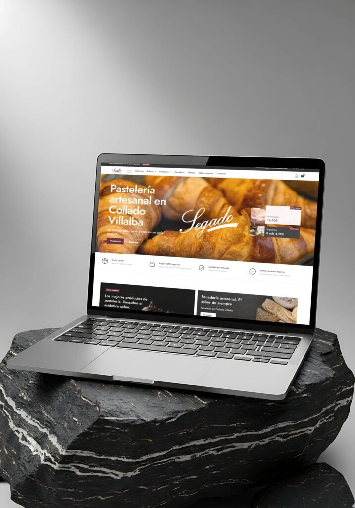 Mockup tienda online Pastelería Segado - desarrollo web en Madrid - FineWebs
